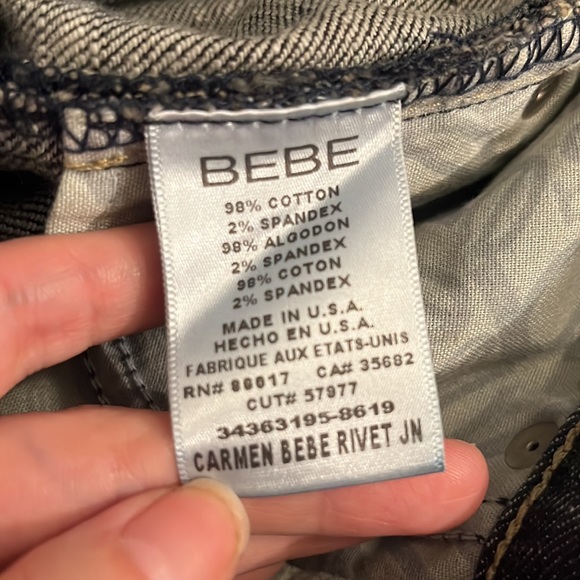 Carmen BEBE rivet jeans sz 25 - Picture 5 of 5